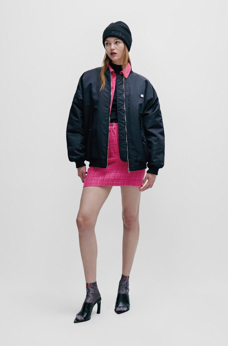 HUGO RELAXED-FIT JACKET IN BOUCLÉ FABRIC WITH POLISHED TRIMS outlook