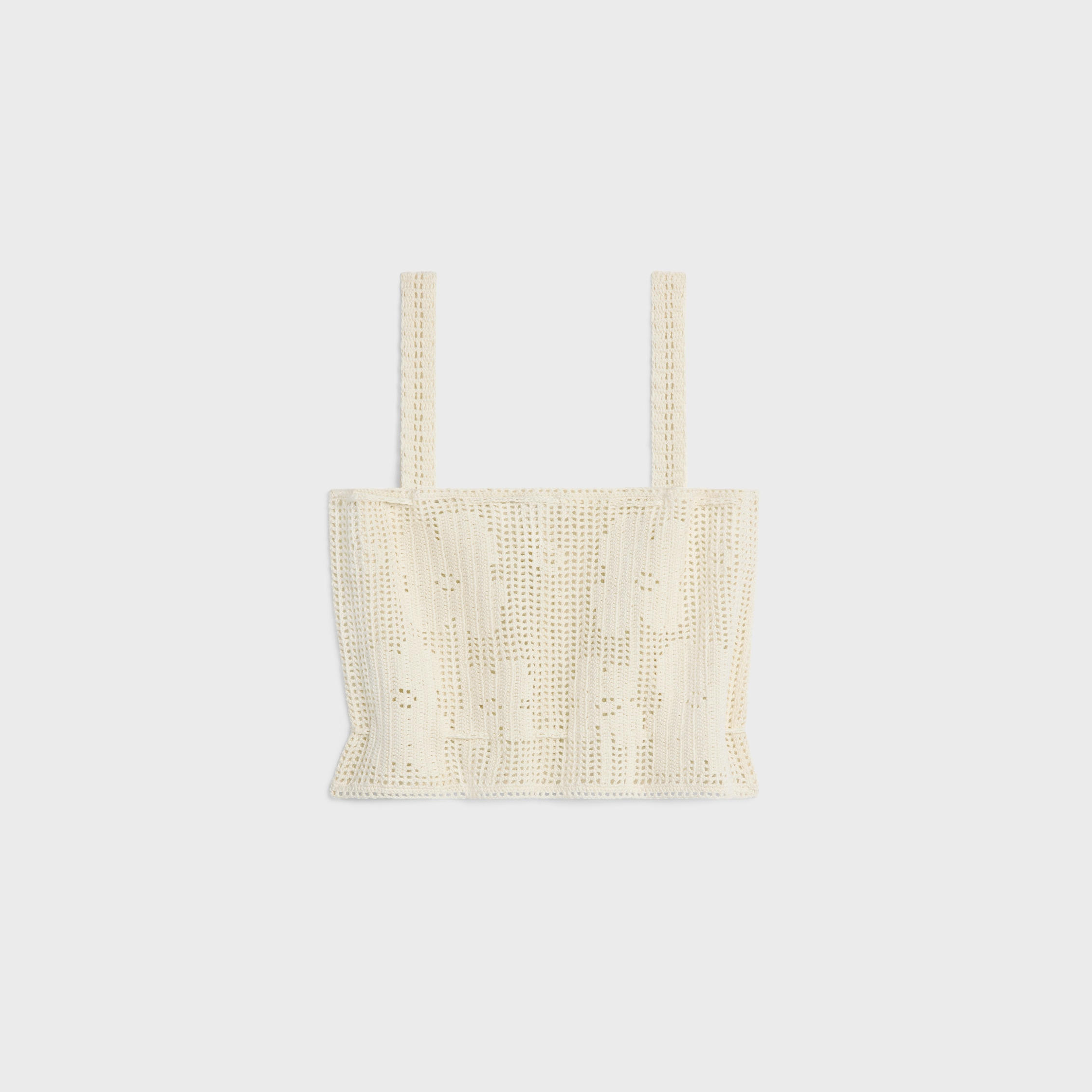 crop top in floral crocheted cotton - 2
