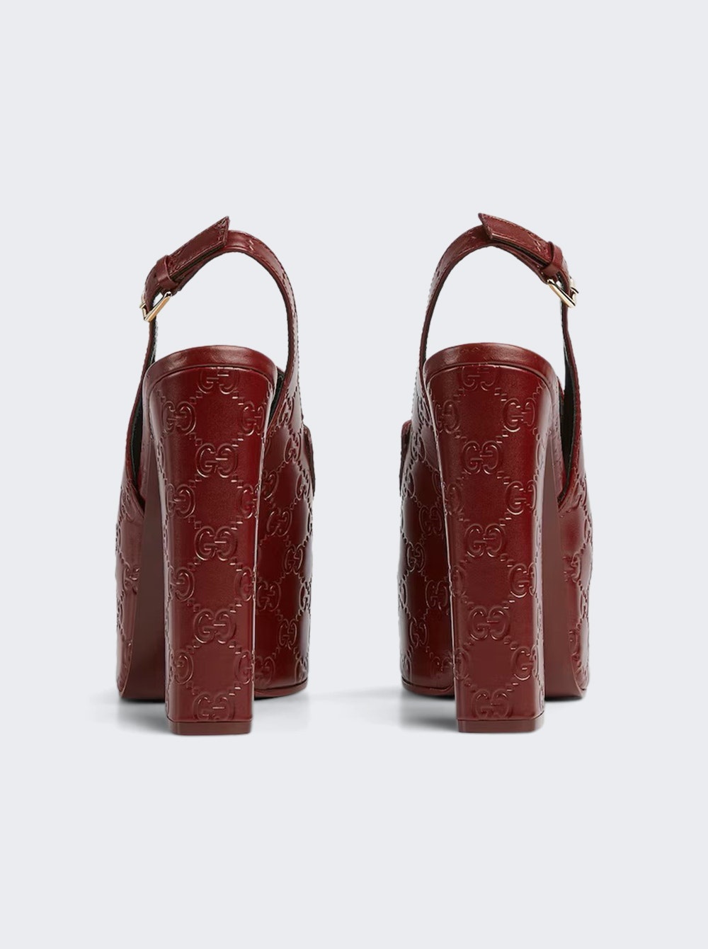 Horsebit Platform Loafer Slingback Pumps Red - 5