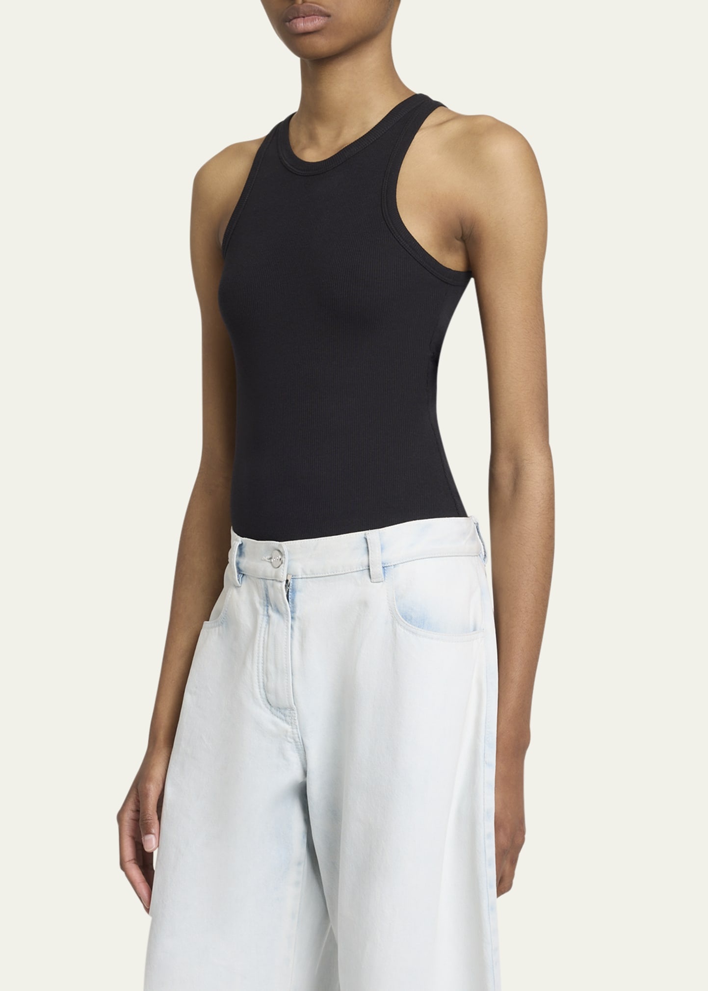 Ribbed Sleeveless Bodysuit - 4