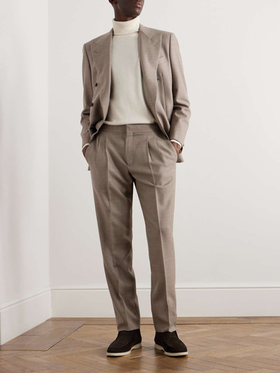 Loro Piana Straight-Leg Pleated Wool-Twill Suit Trousers outlook