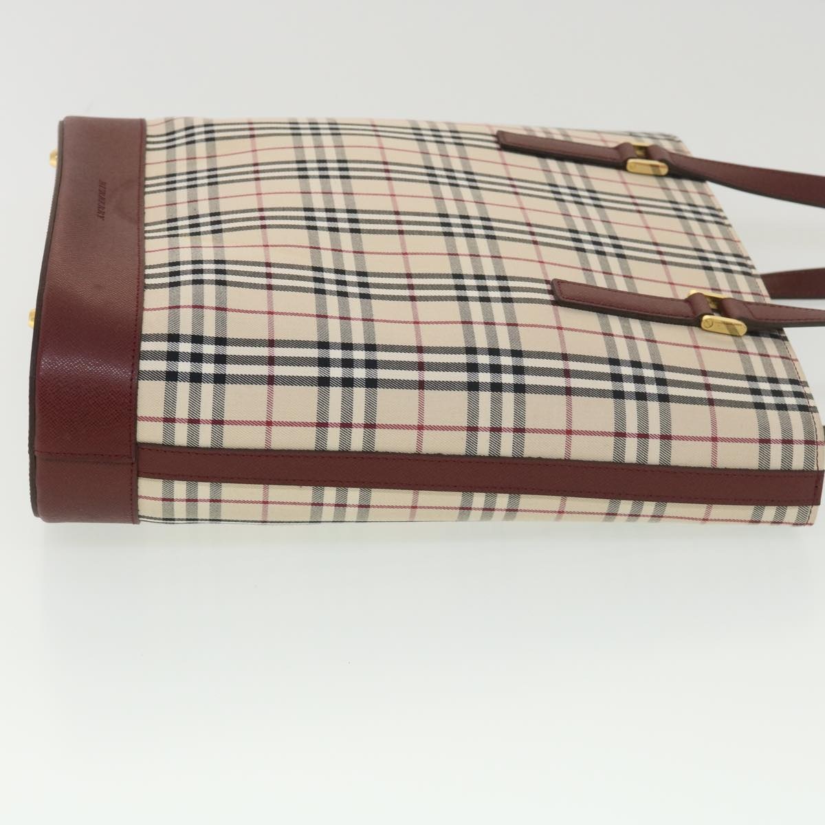 Burberry Nova Check Tote Bag Nylon Beige - 3