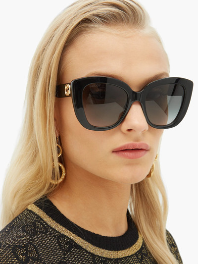 GUCCI GG-embossed butterfly acetate sunglasses outlook