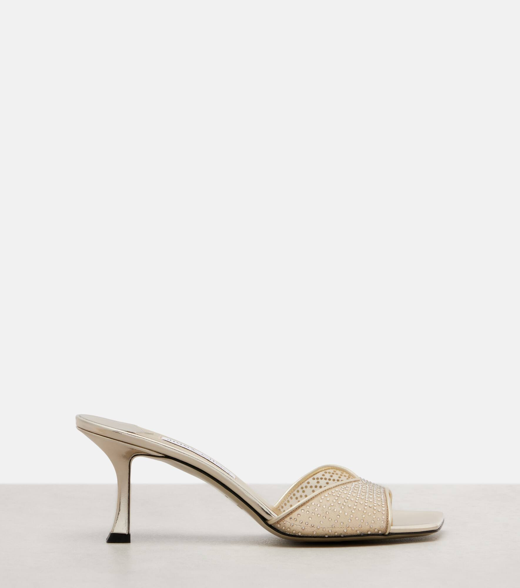 Skye 70 embellished mesh mules - 4