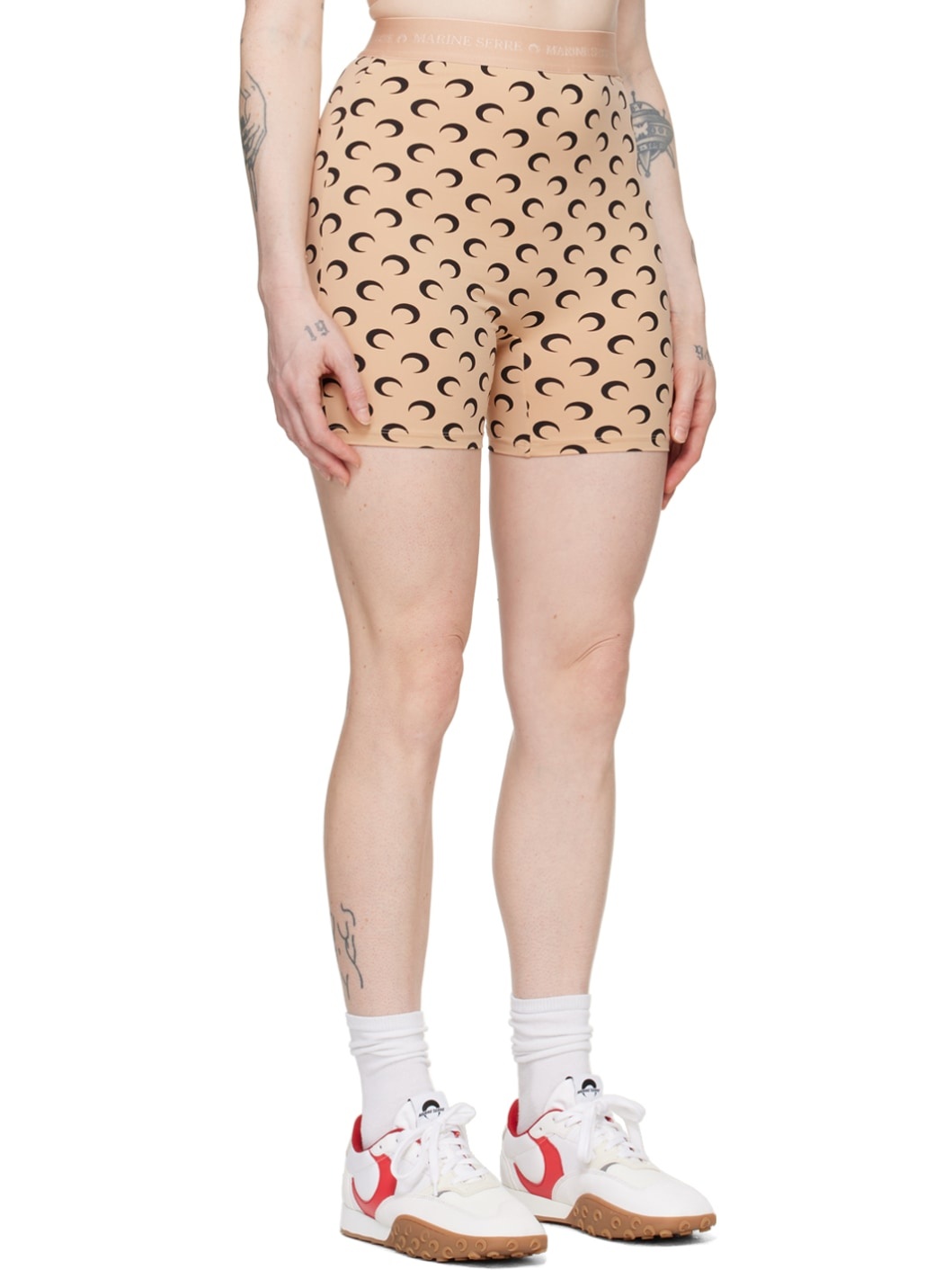 Beige All Over Moon Shorts - 2