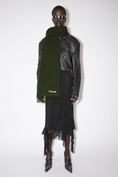 Acne Studios Fringe wool scarf – Narrow - Wood Green Melange outlook
