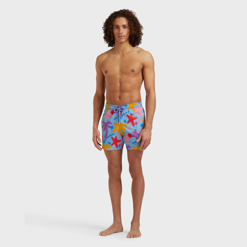 Vilebrequin Men Stretch Short Swim Shorts Spray Paint - VBQ x Palm Angels outlook