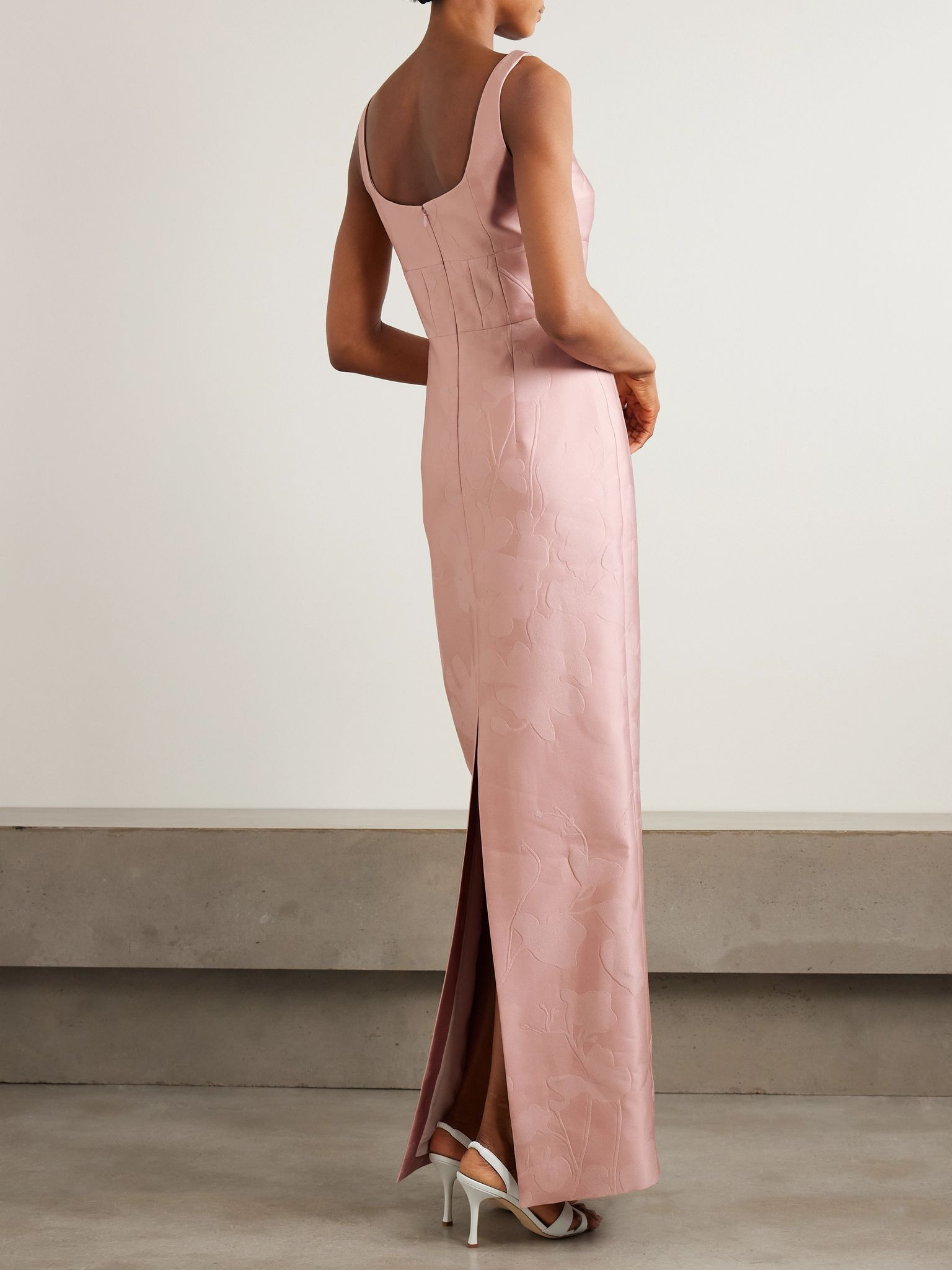 Megara paneled cloqué maxi dress Pink - 3