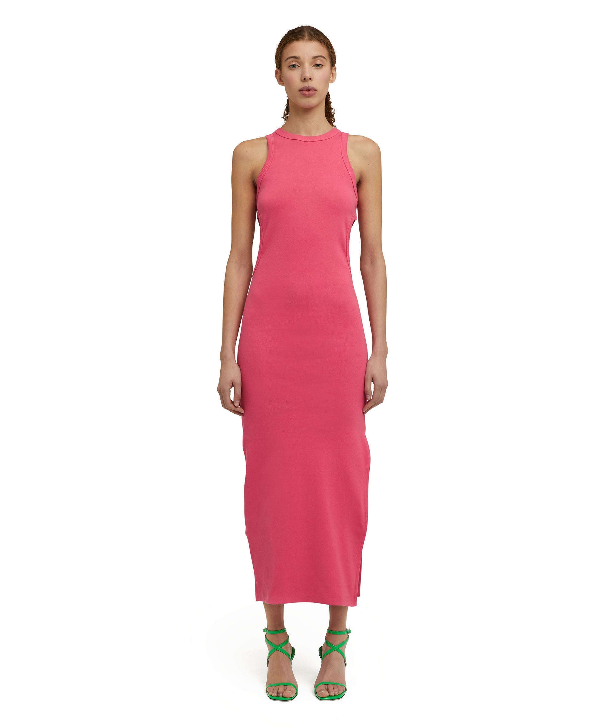 Ribbed stretch cotton midi sheathe dress - 3