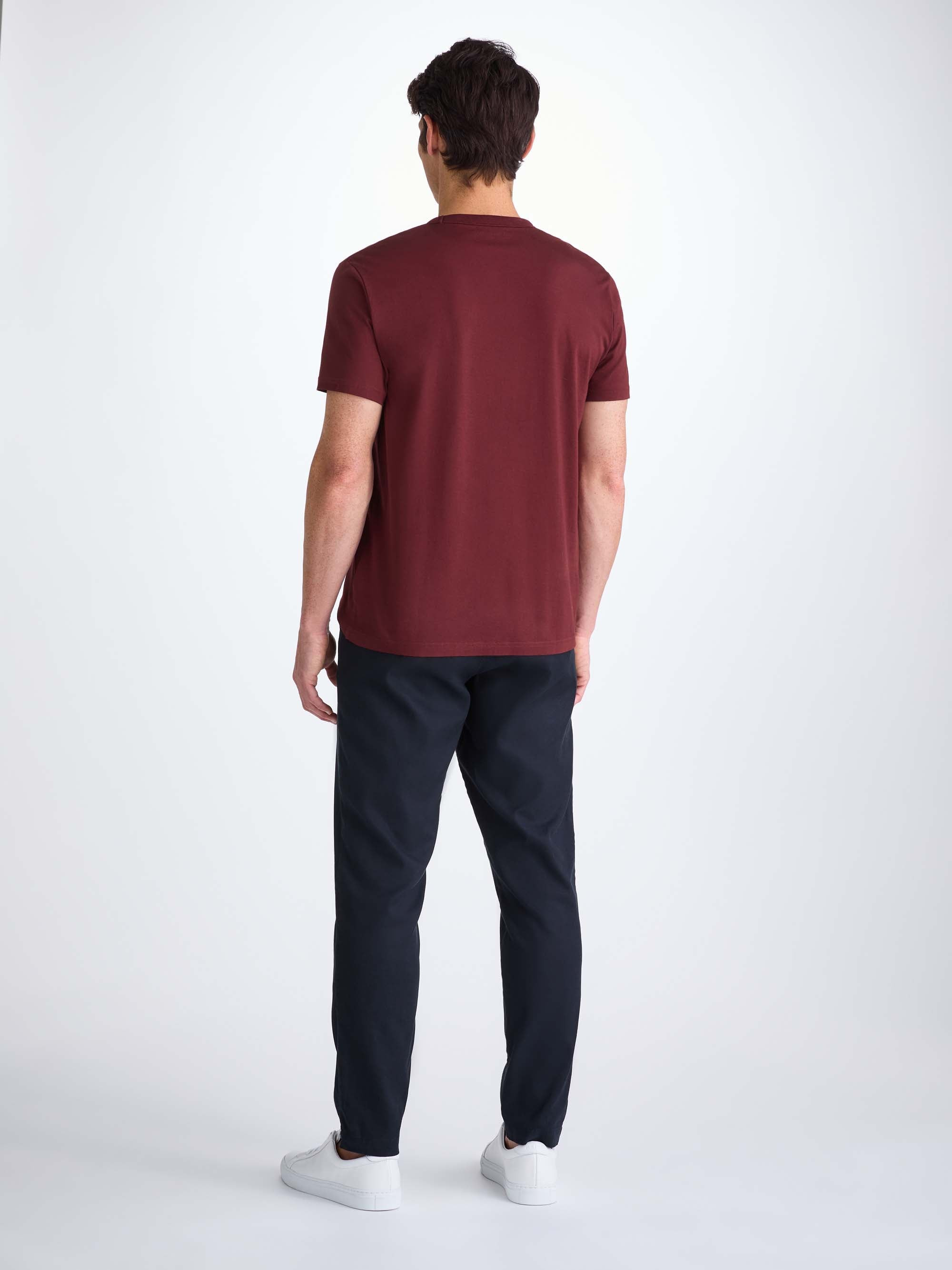Men's T-Shirt Barny Pima Cotton Burgundy - 4