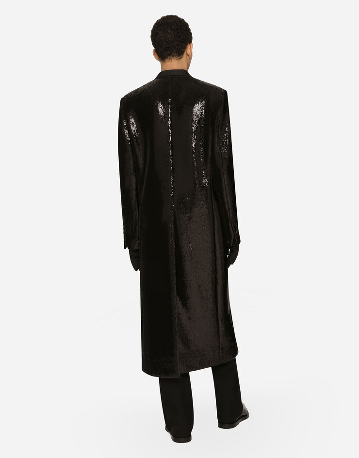 Sequined double-breasted coat - 3