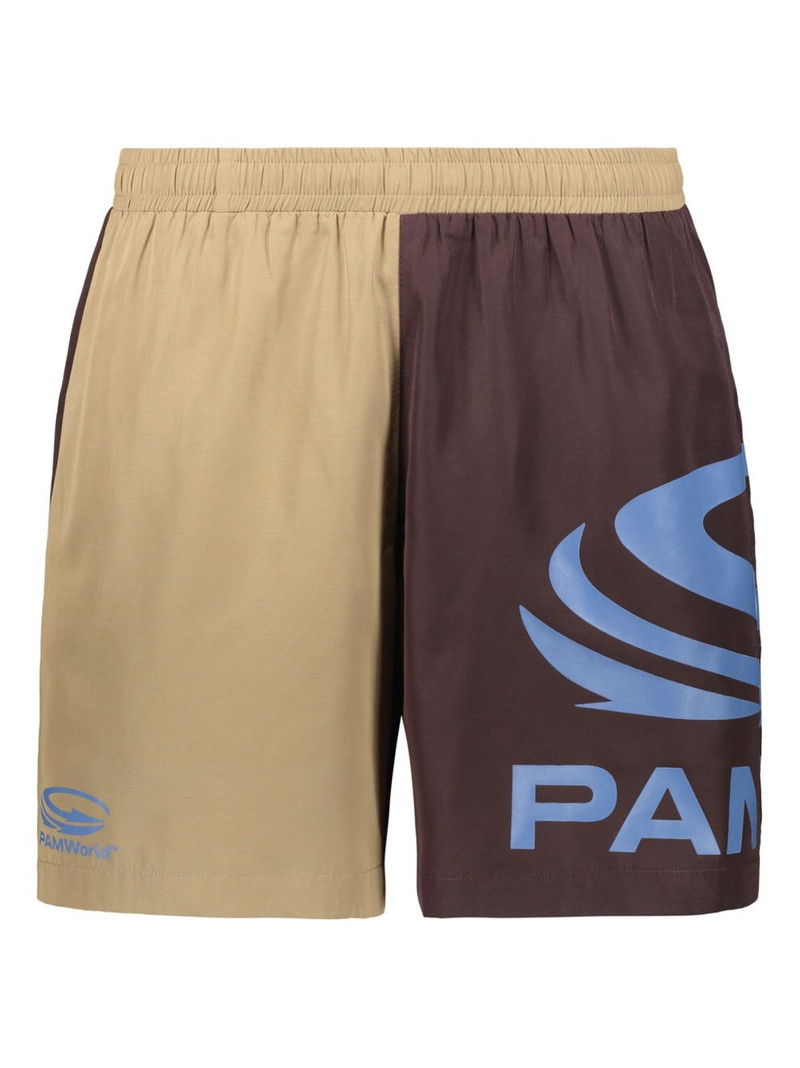 logo-print two-tone swim shorts 1