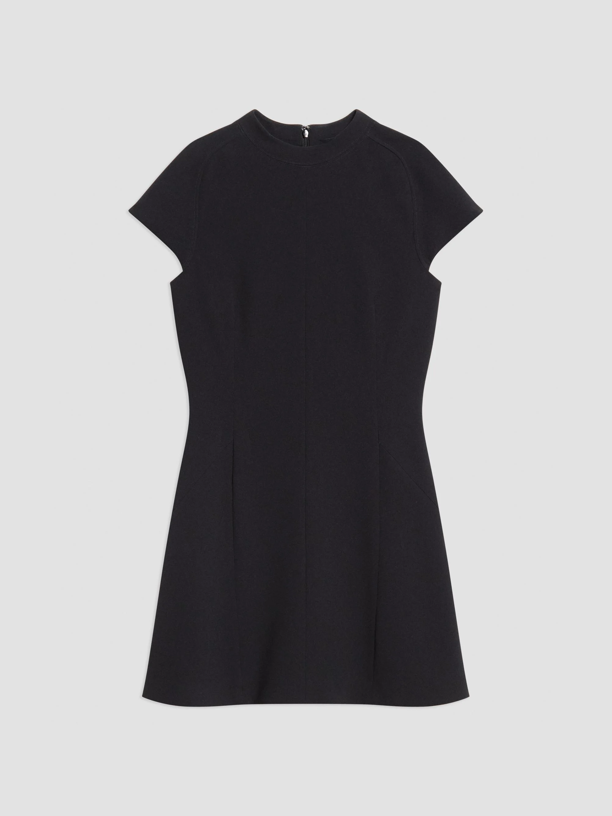 Women's Cap-Sleeve Mockneck Mini Dress - Black - 1