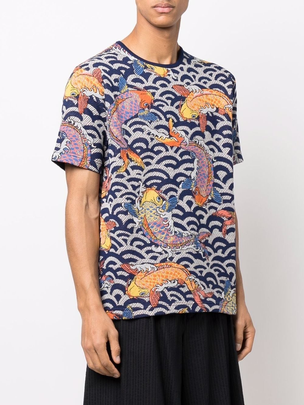 coy carp-jacquard T-shirt - 3