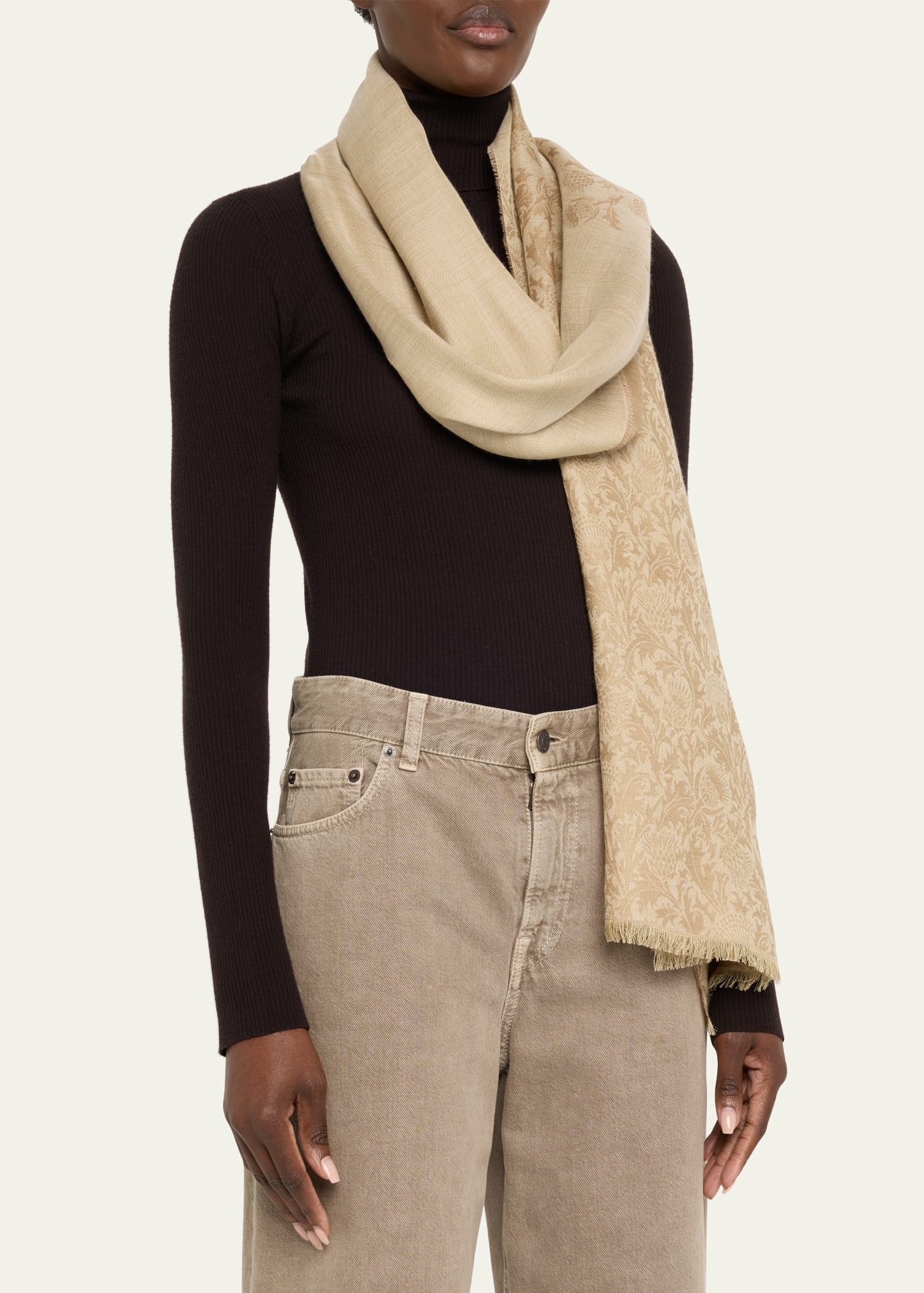 Printed Cashmere-Silk Scarf - 3