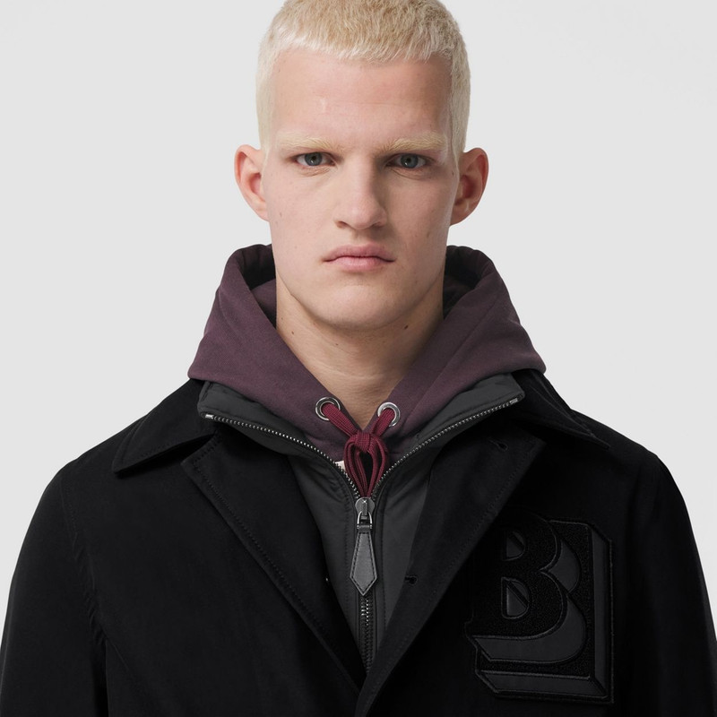 Letter Graphic Cotton Car Coat with Detachable Warmer 3