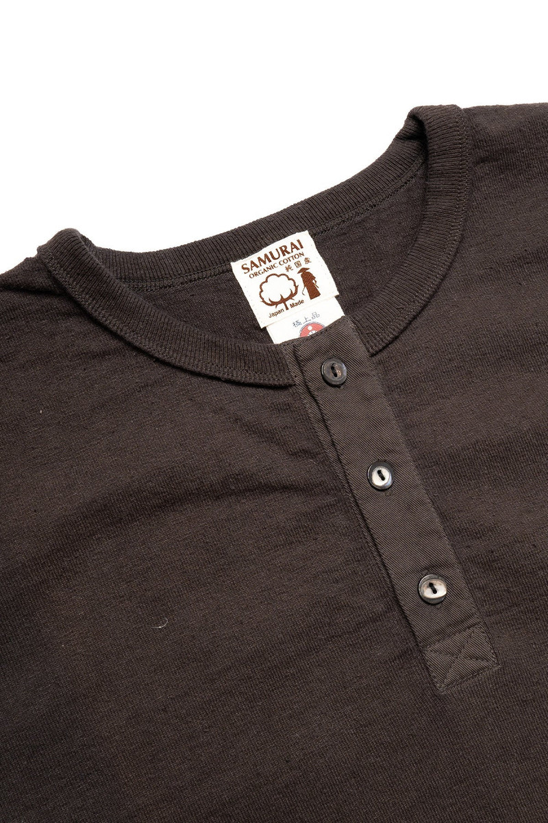 Japanese Cotton Henley - Kuromame 2