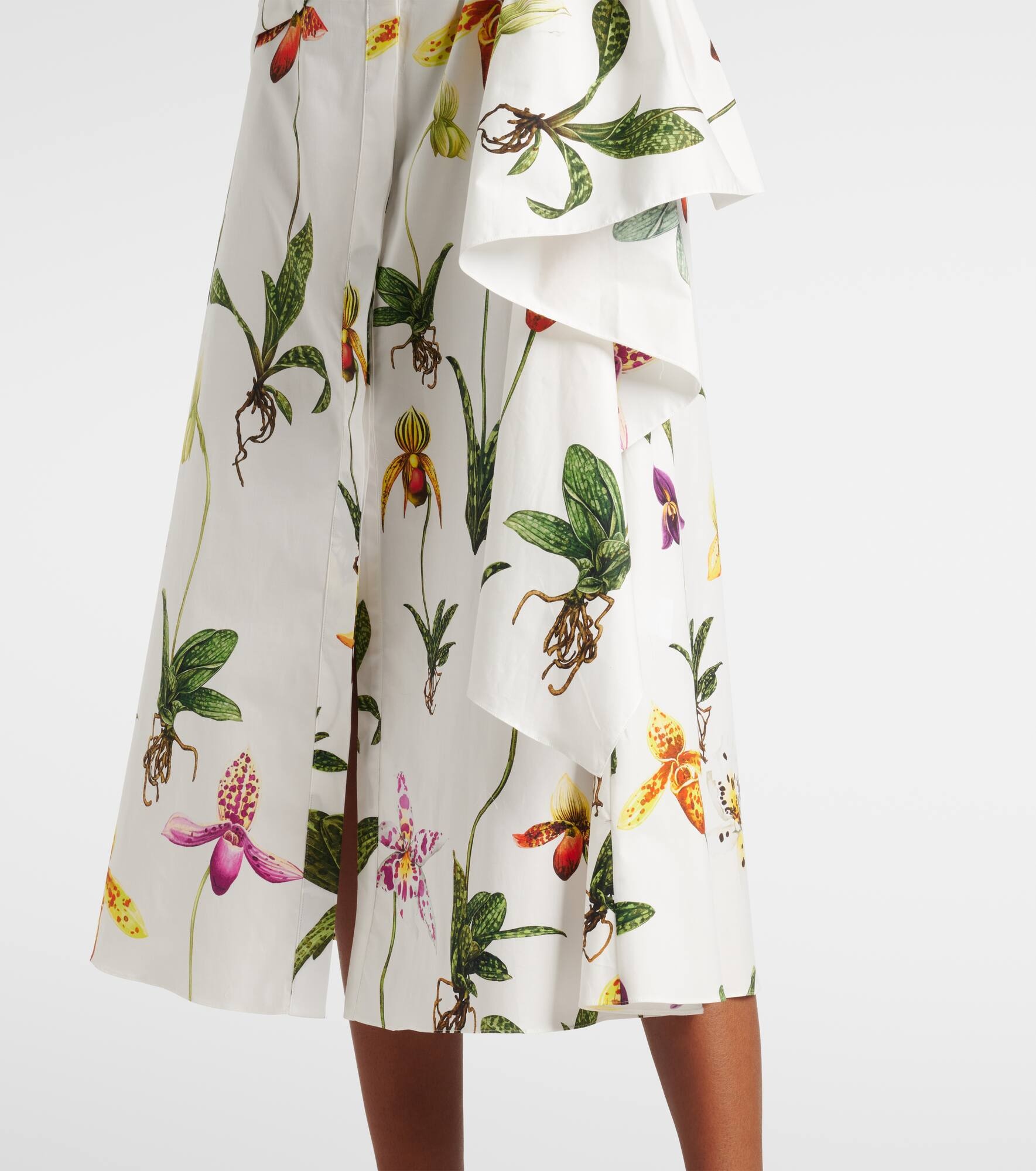 Orchid gathered poplin midi dress - 6