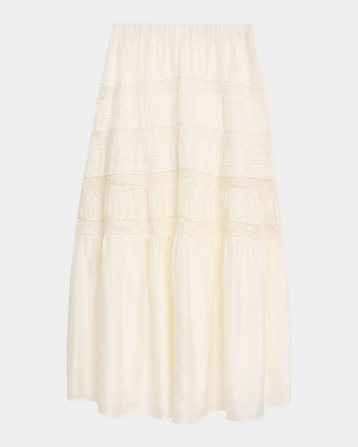 Nivine Silk Lace Maxi Skirt - 1
