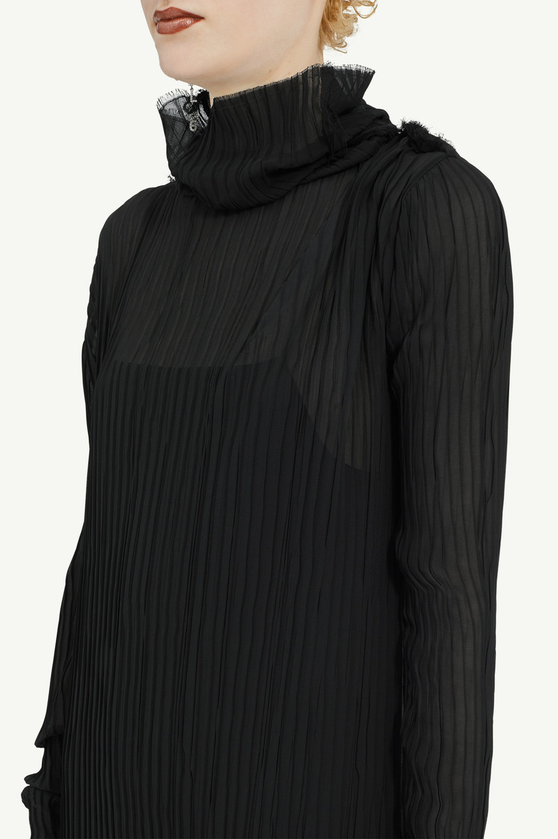Sheer Plissé Midi Dress 5