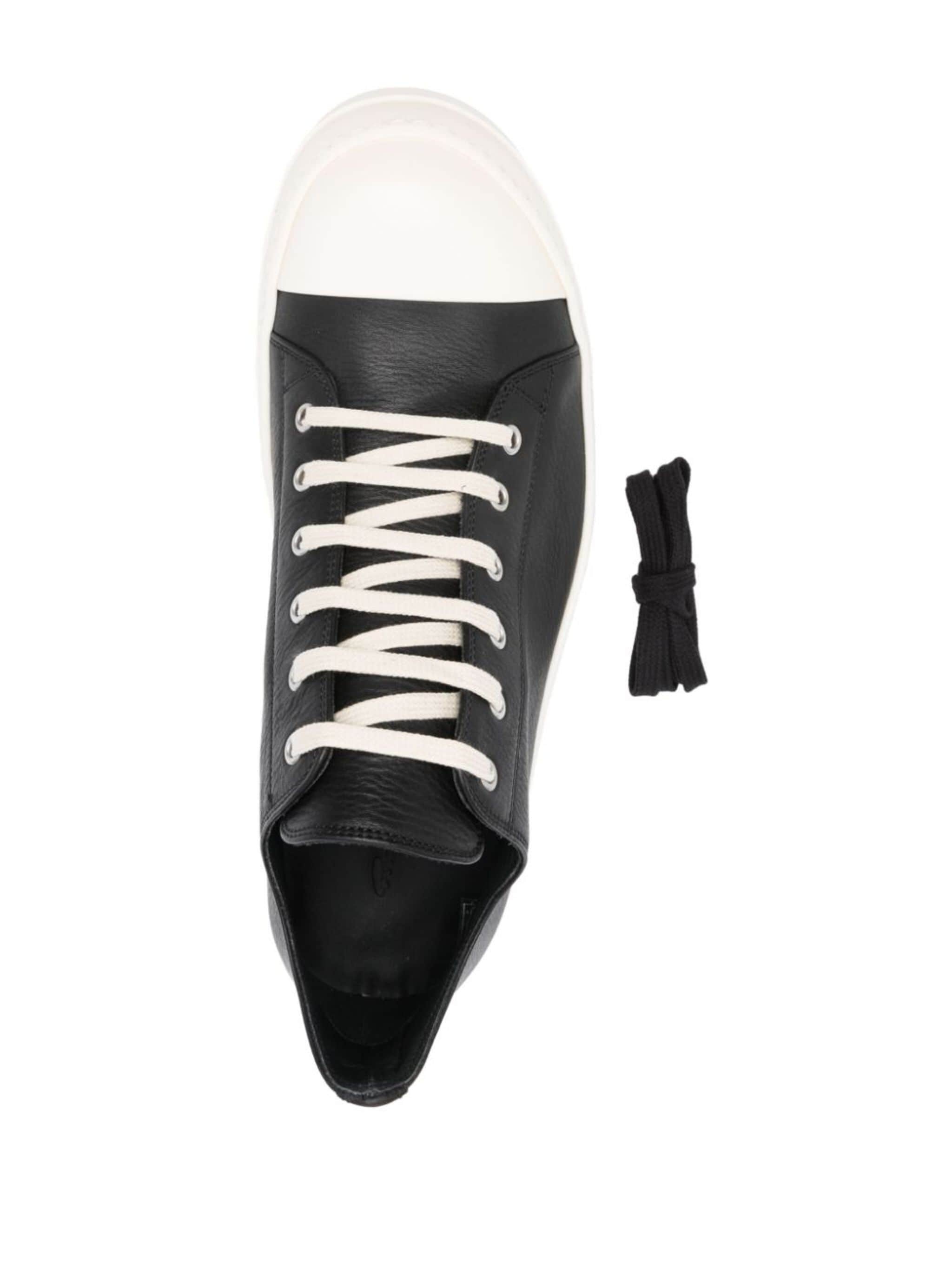 contrasting-toecap leather sneakers - 4