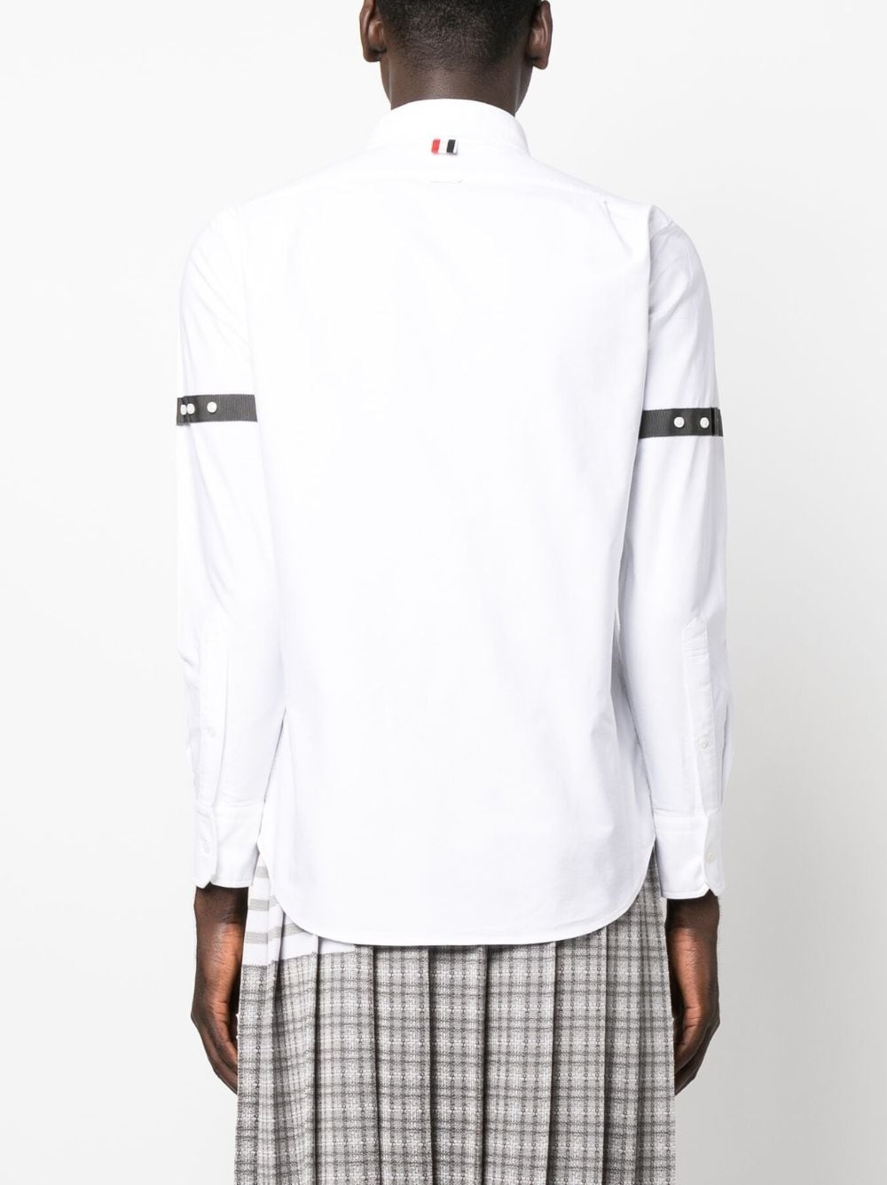 grosgrain-armband cotton shirt - 4