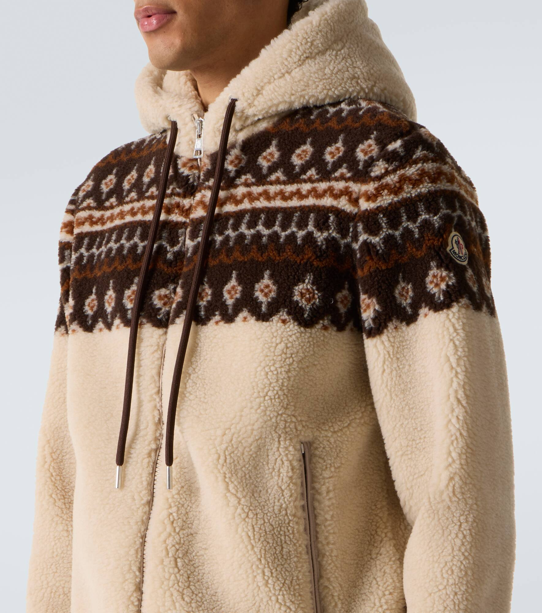 Jacquard teddy zip-up hoodie - 5