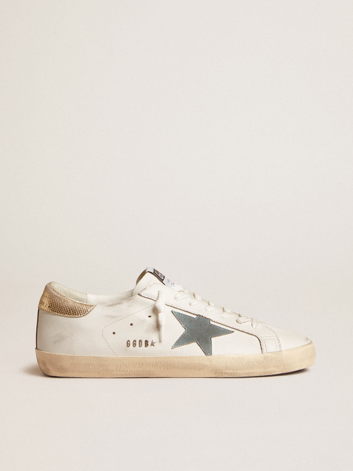 Super-Star with suede star and platinum snake-print leather heel tab - 1