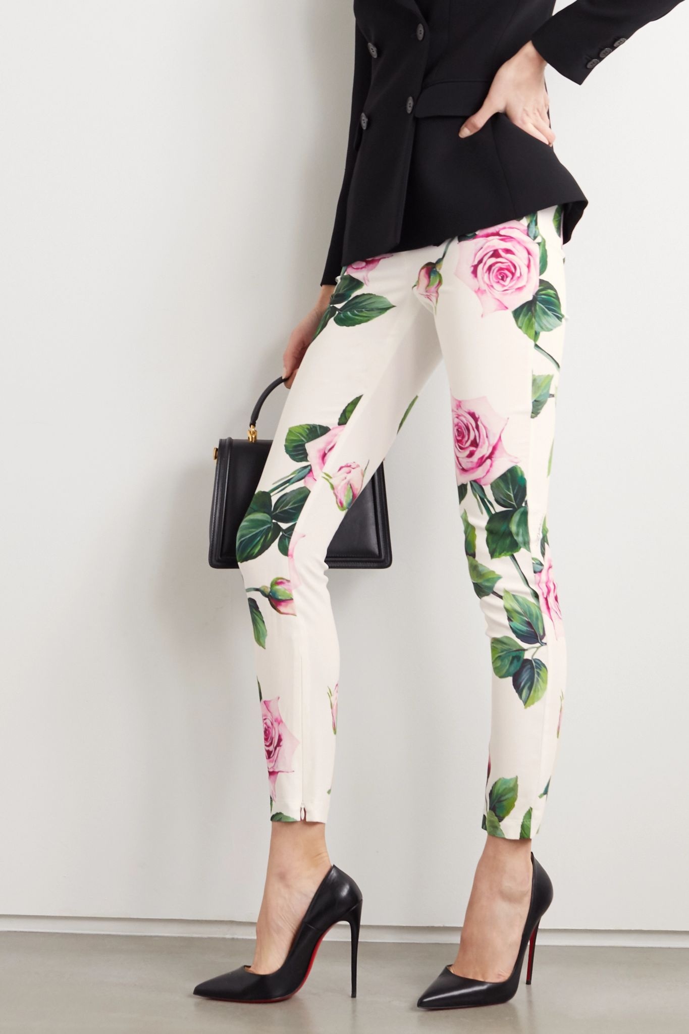 Floral-print cady skinny pants - 3