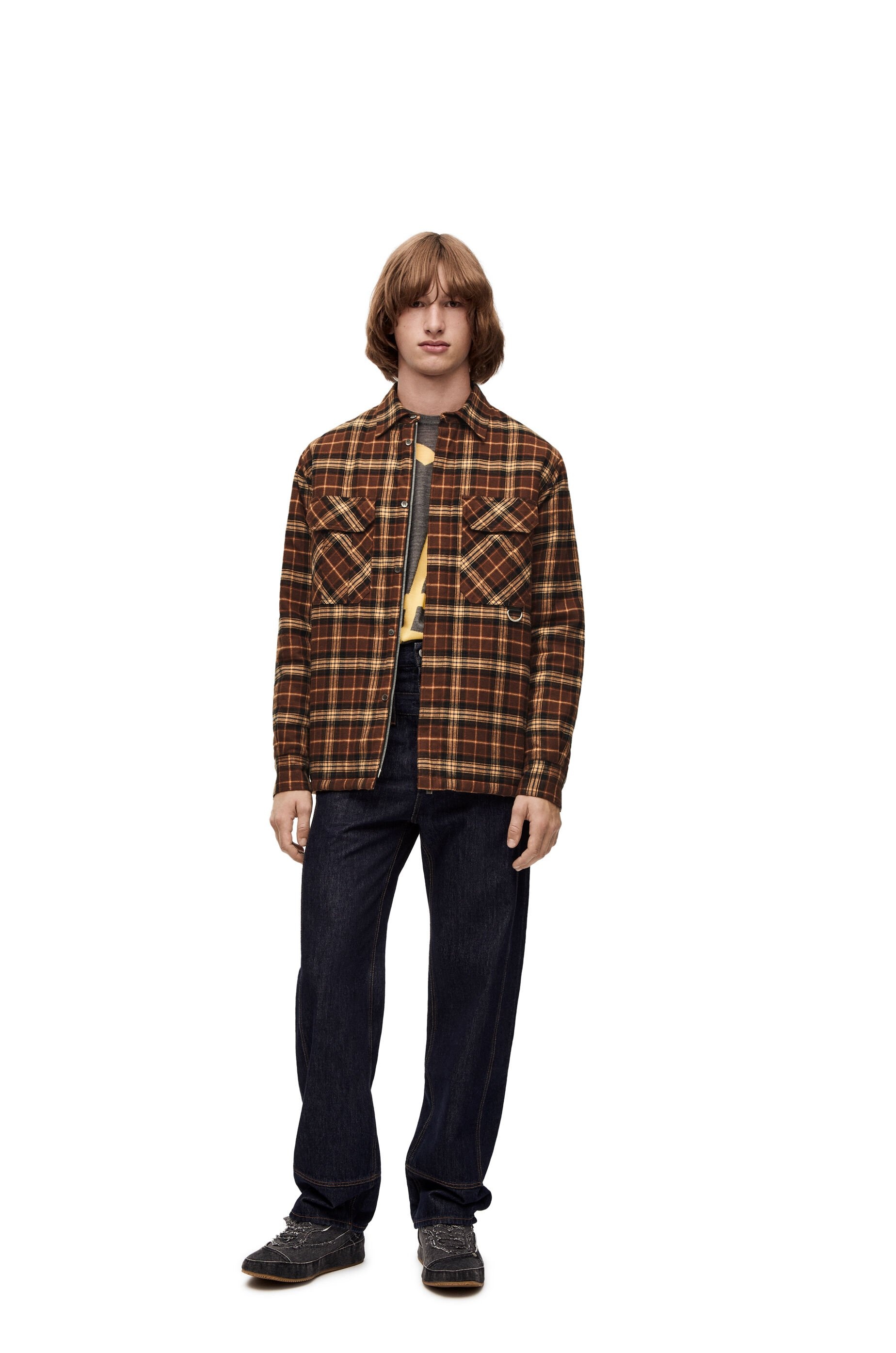 Puffer check overshirt in cotton - 2