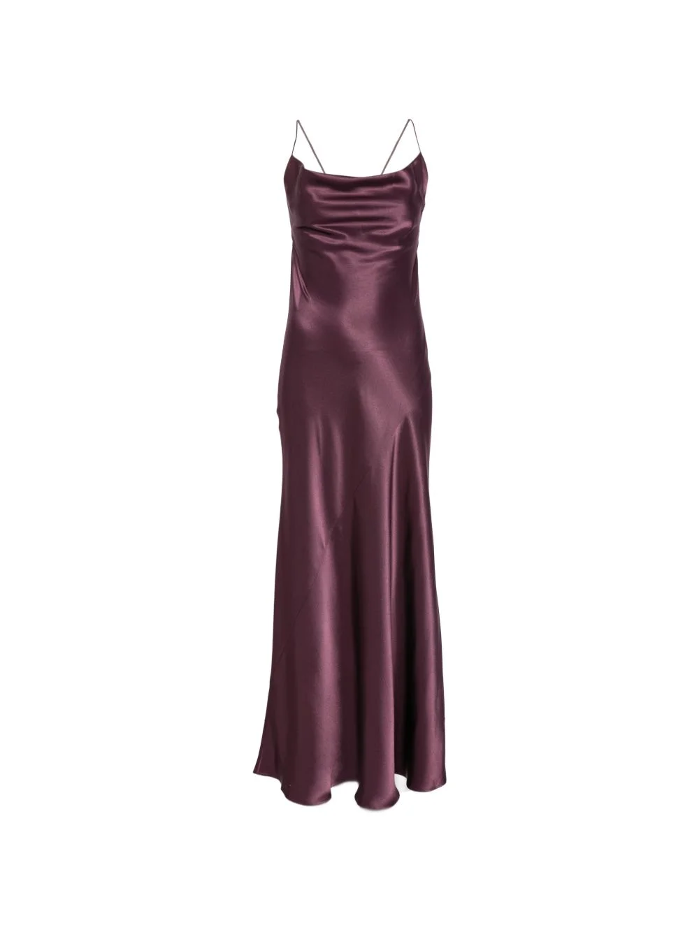 cowl-neck satin maxi dress - 1