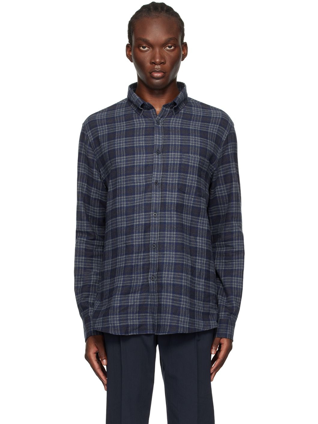Navy Check Shirt - 1