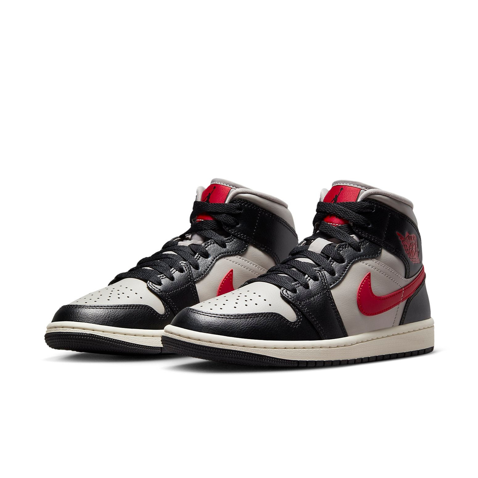 (WMNS) Air Jordan 1 Mid 'Black Gym Red Grey' BQ6472-060 - 2