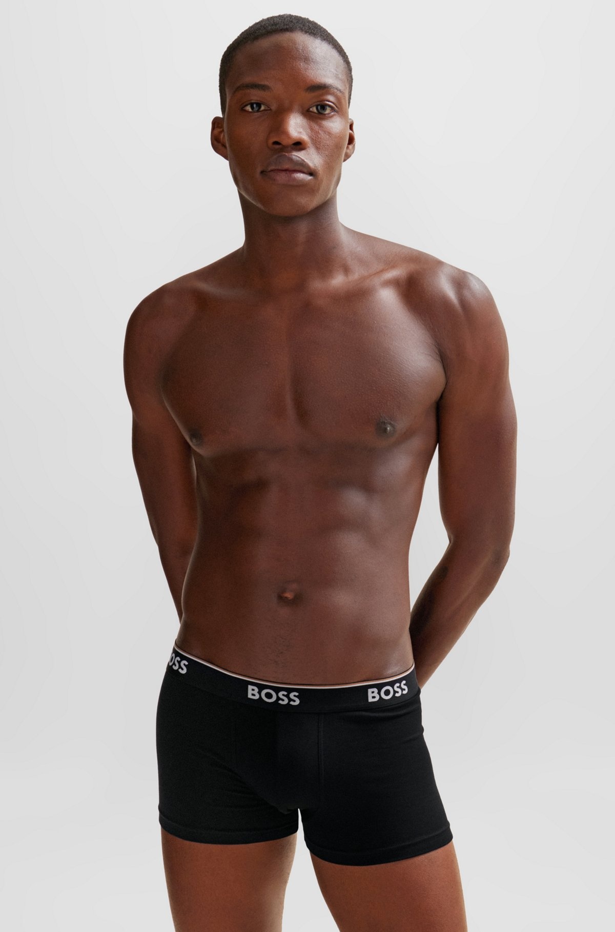 THREE-PACK OF STRETCH-COTTON TRUNKS WITH LOGO WAISTBANDS - 7