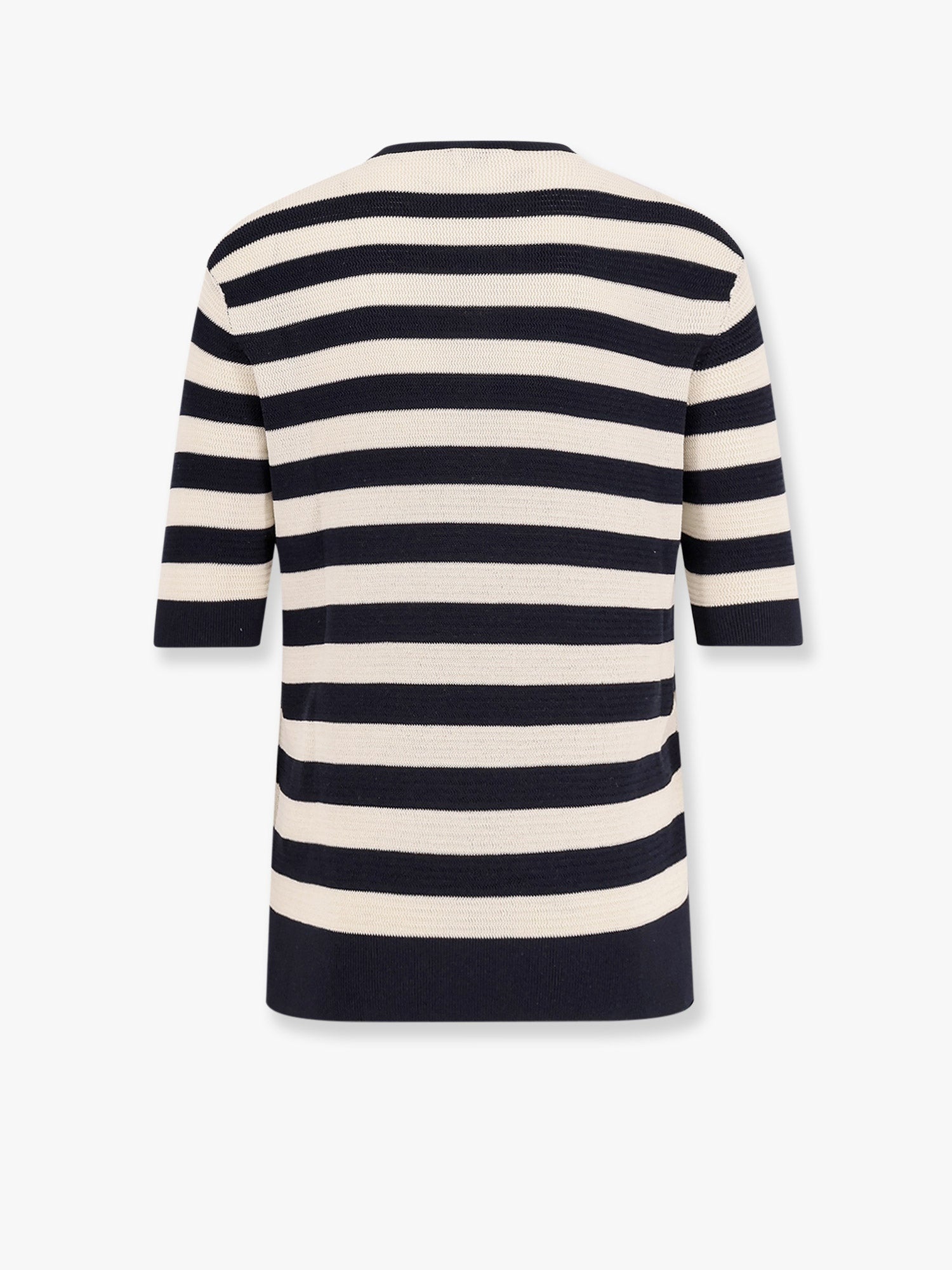 LANEUS - Striped knitted cotton sweater - 2