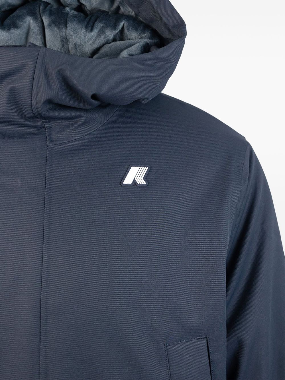 hooded logo-patch jacket - 4