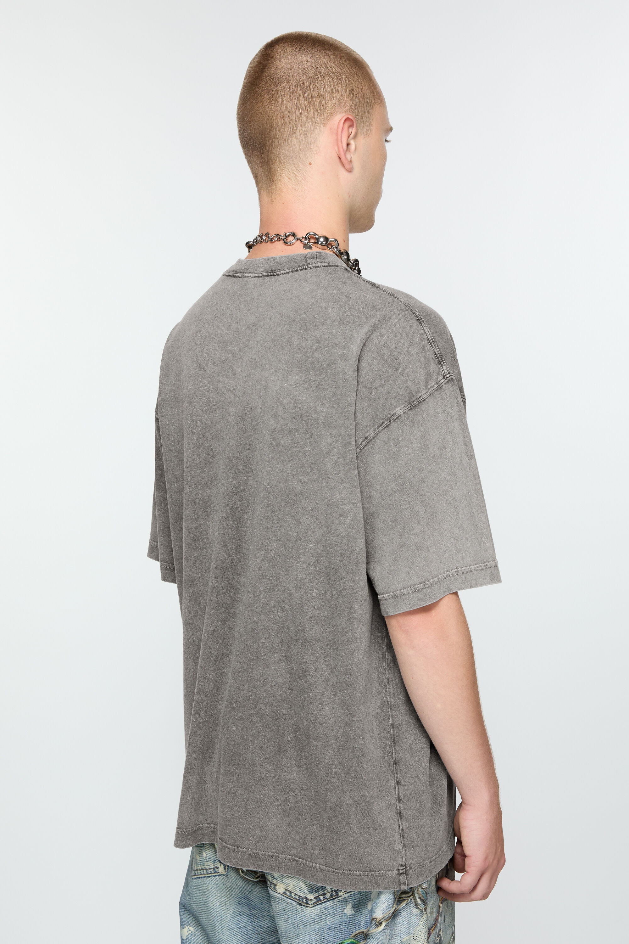 Blurred logo t-shirt - Relaxed unisex fit - Faded Grey - 3