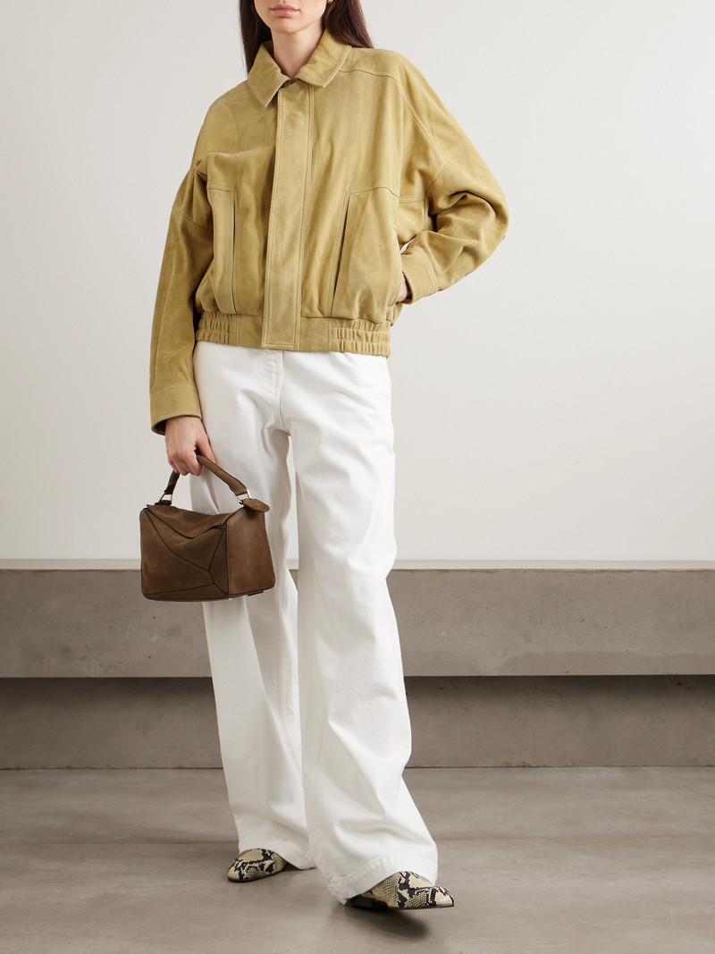 NOUR HAMMOUR Dalma Suede Bomber Jacket outlook