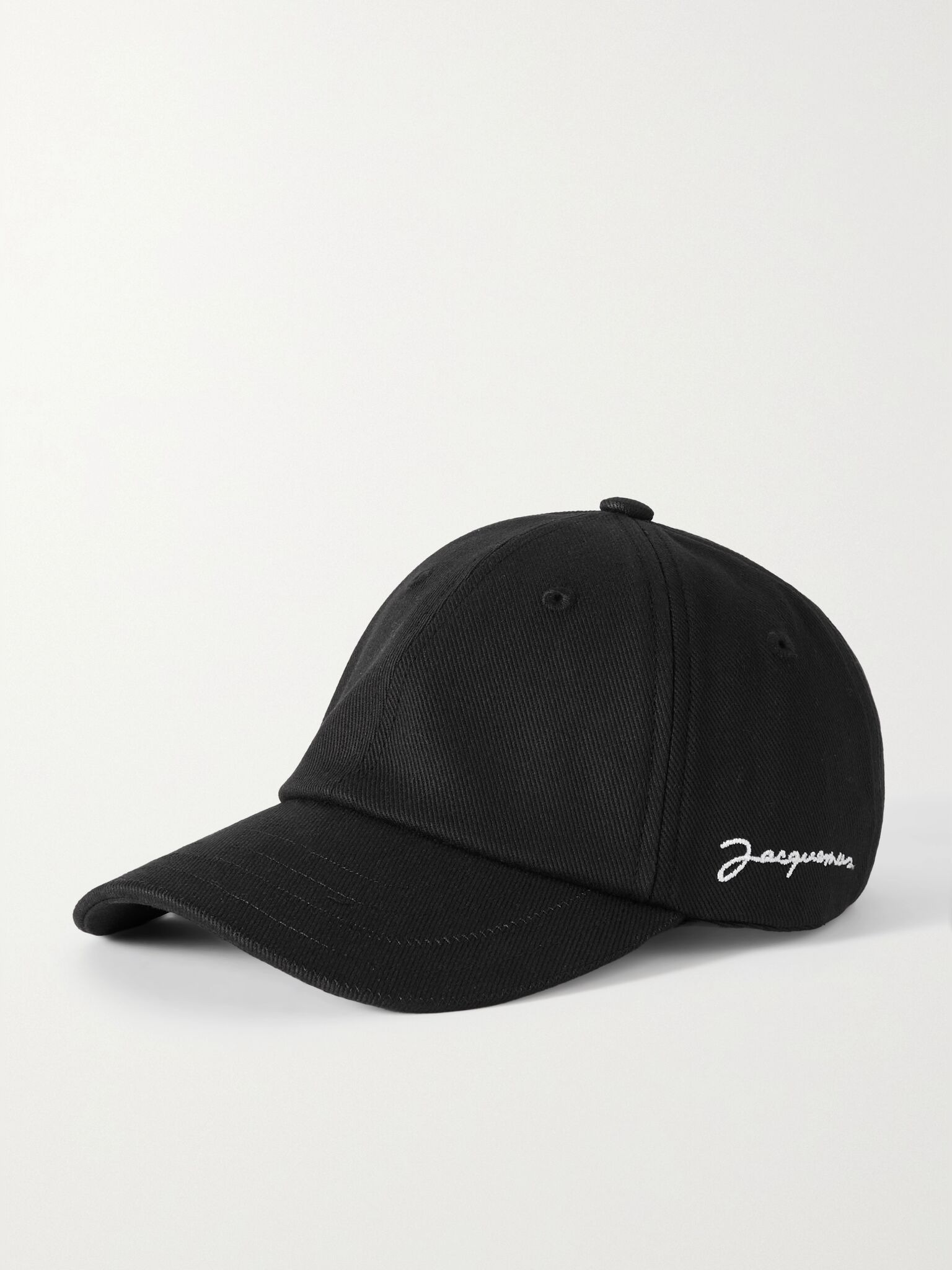 Embroidered cotton-twill baseball cap Black - 1