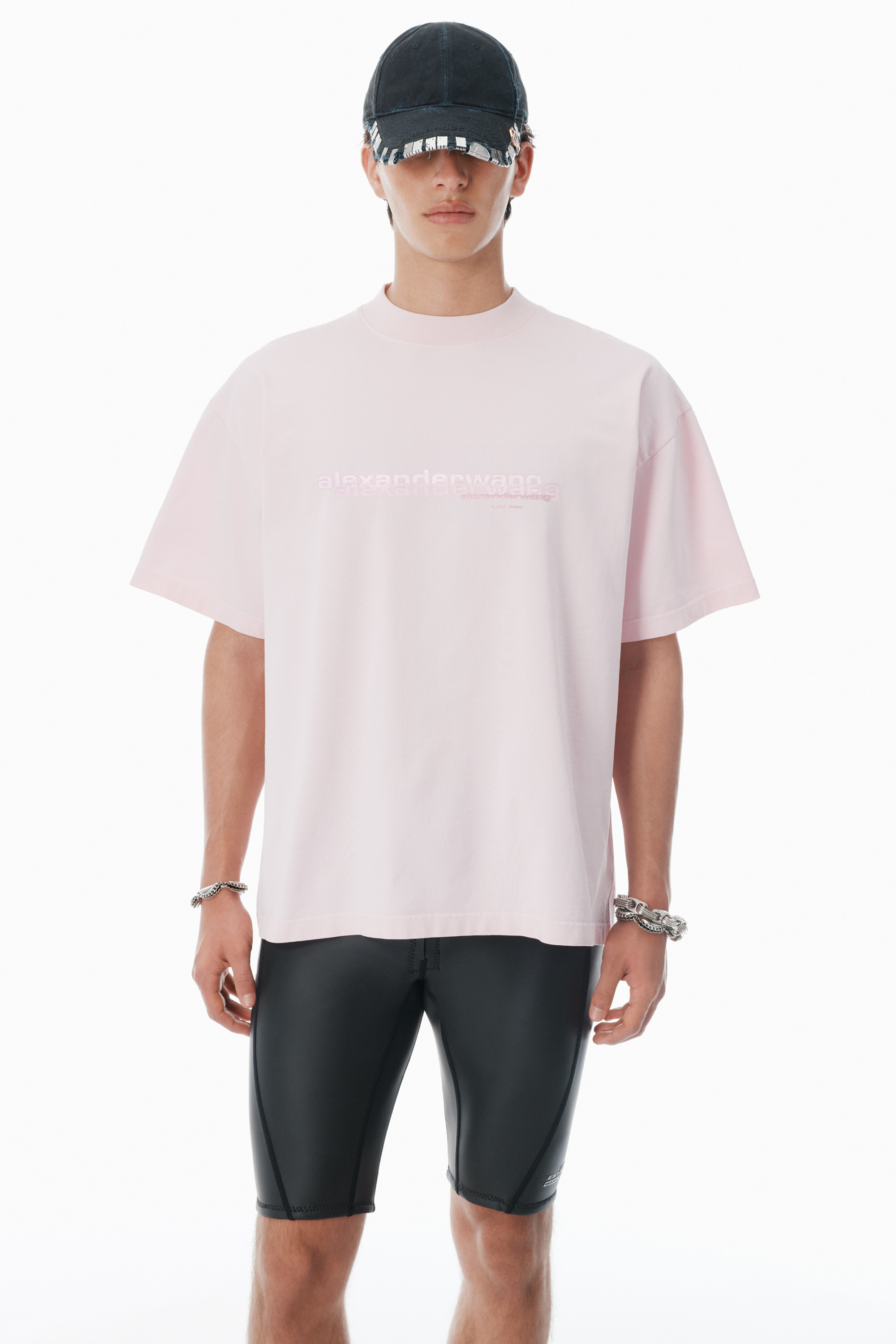 Pink Cotton Oversized Logo Tee - 3