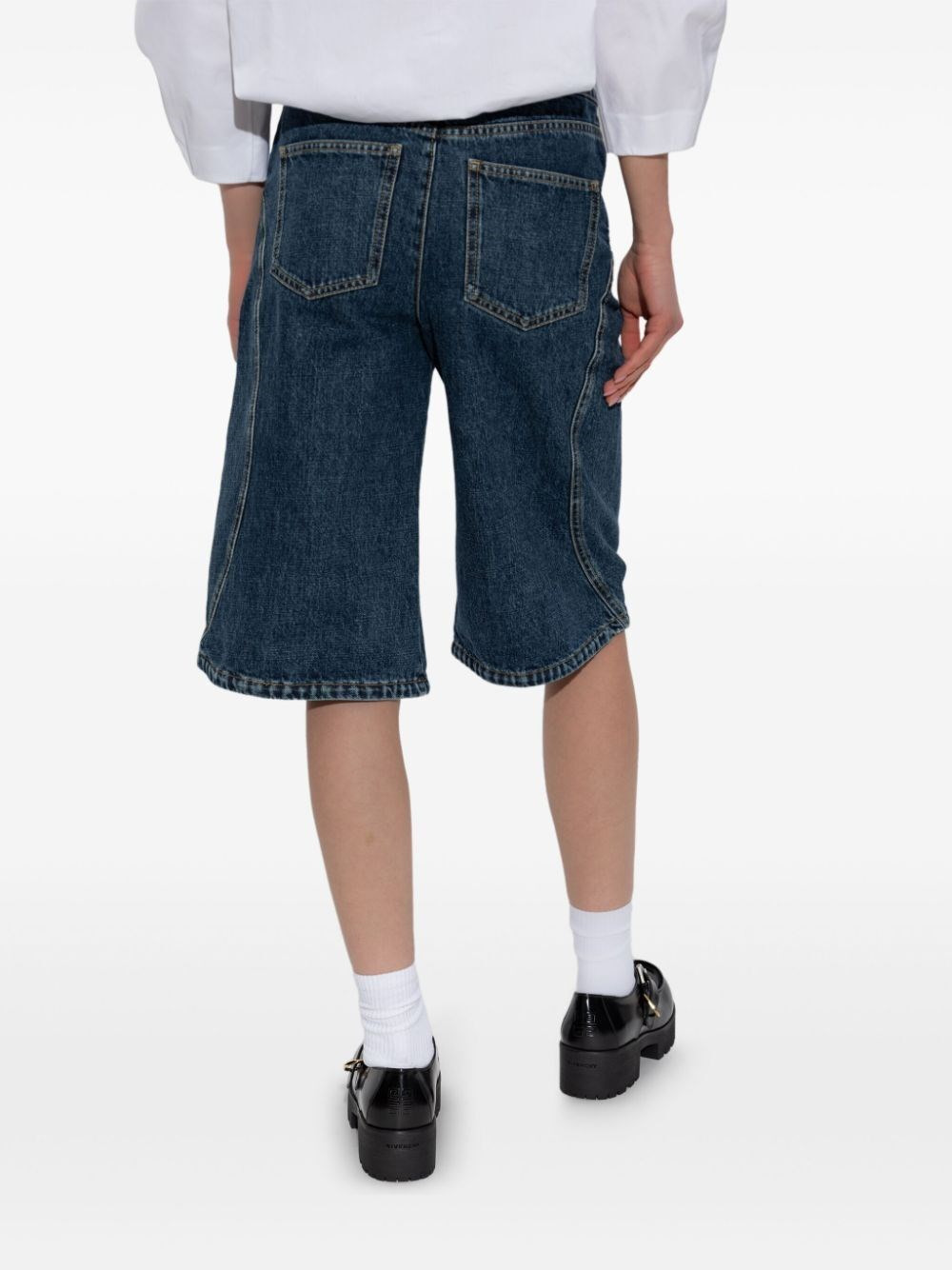 `Curved Side` Denim Shorts - 5