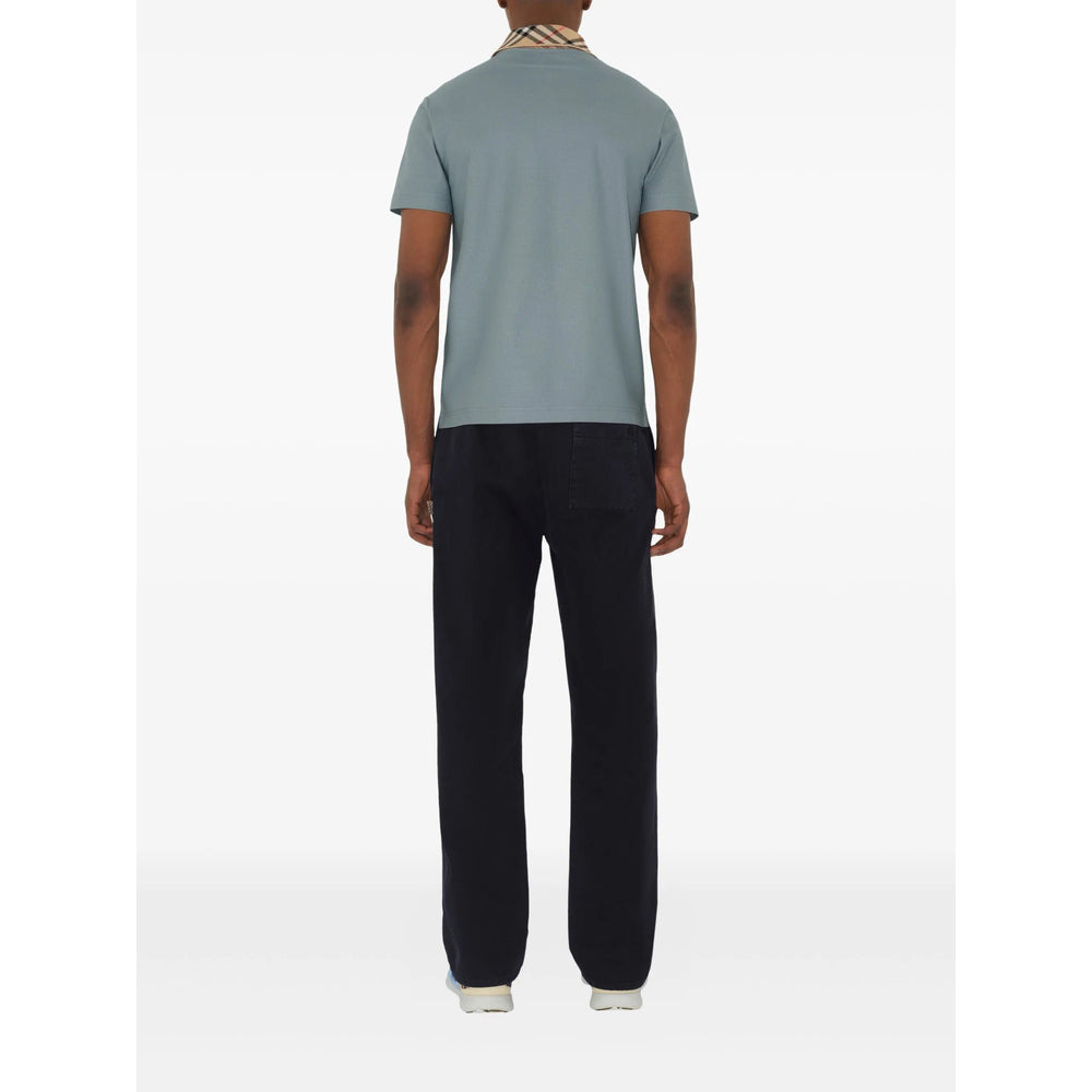 Burberry Blue Polo Shirts Men - 3