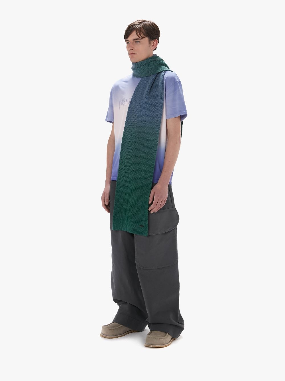 JW Anderson カラーブロック スカーフ JW ANDERSON | マフラー＆スカーフ ブラック メンズ | YOOX