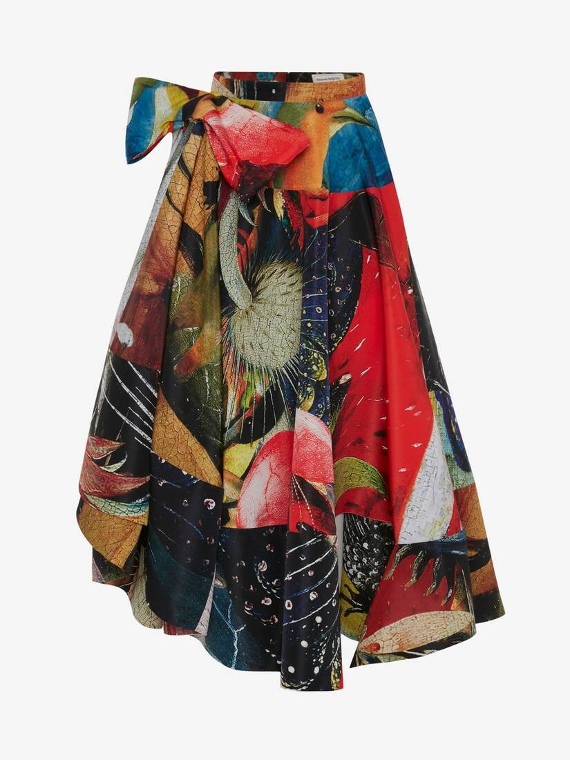 Women's Hieronymus Bosch Bow Slashed Skirt in Multicolor - 1