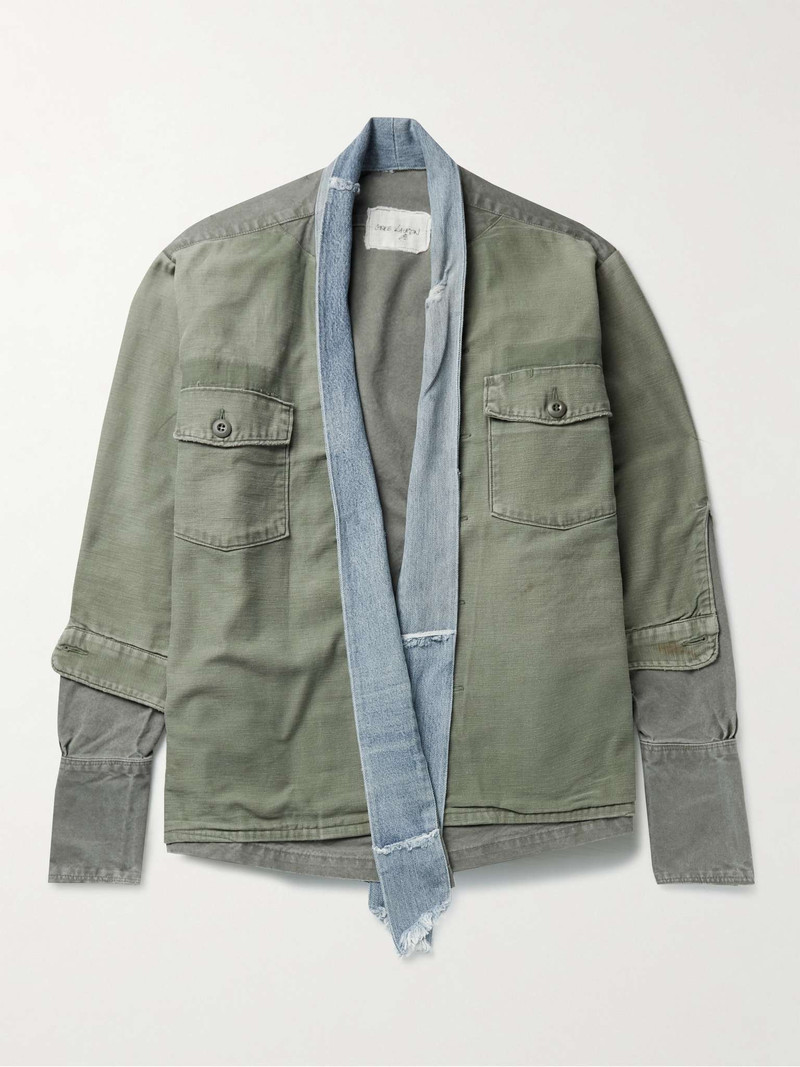 Baker Layered Denim-Trimmed Cotton Shirt Jacket 1
