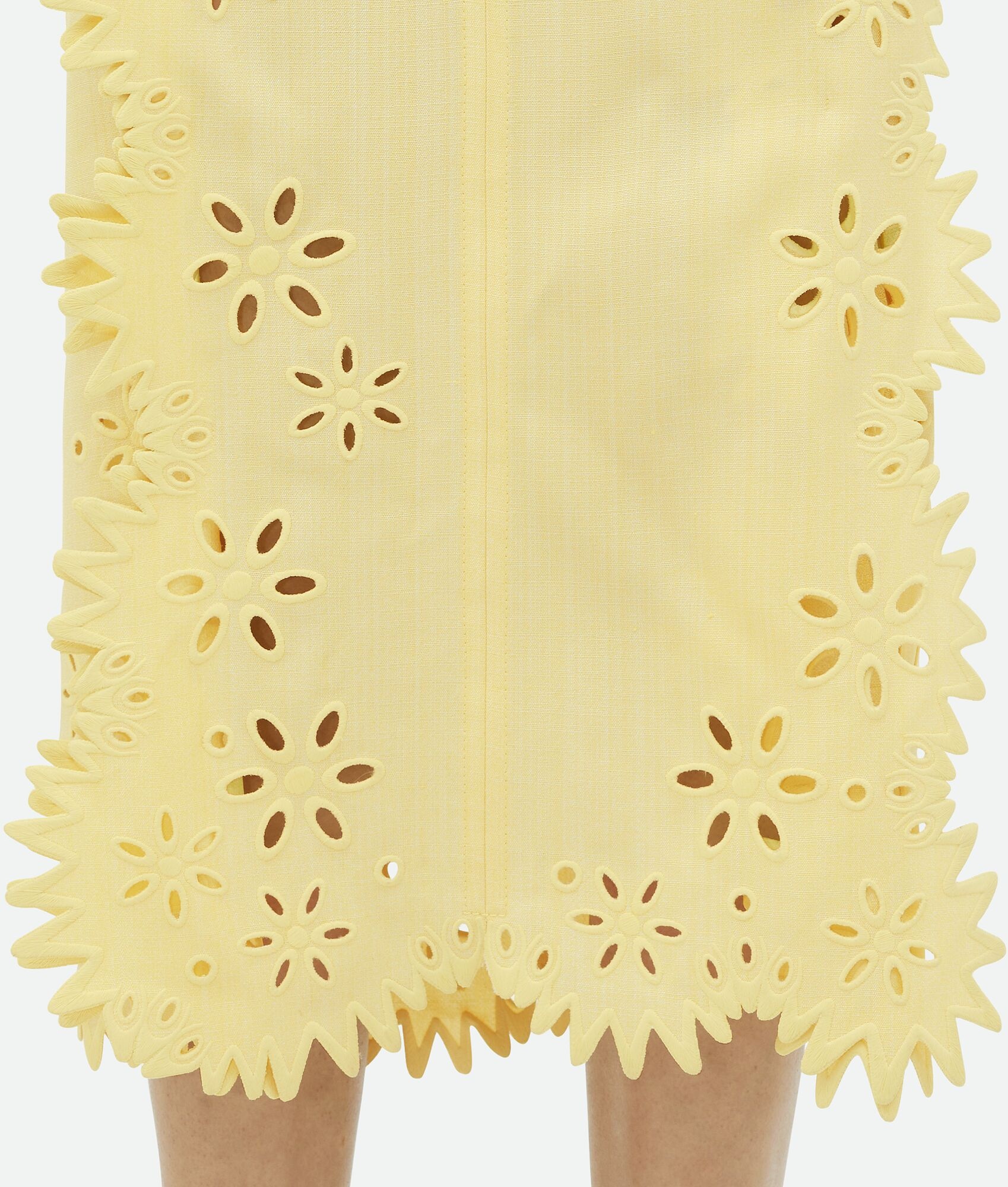 English Embroidery Viscose And Silk Dress - 5
