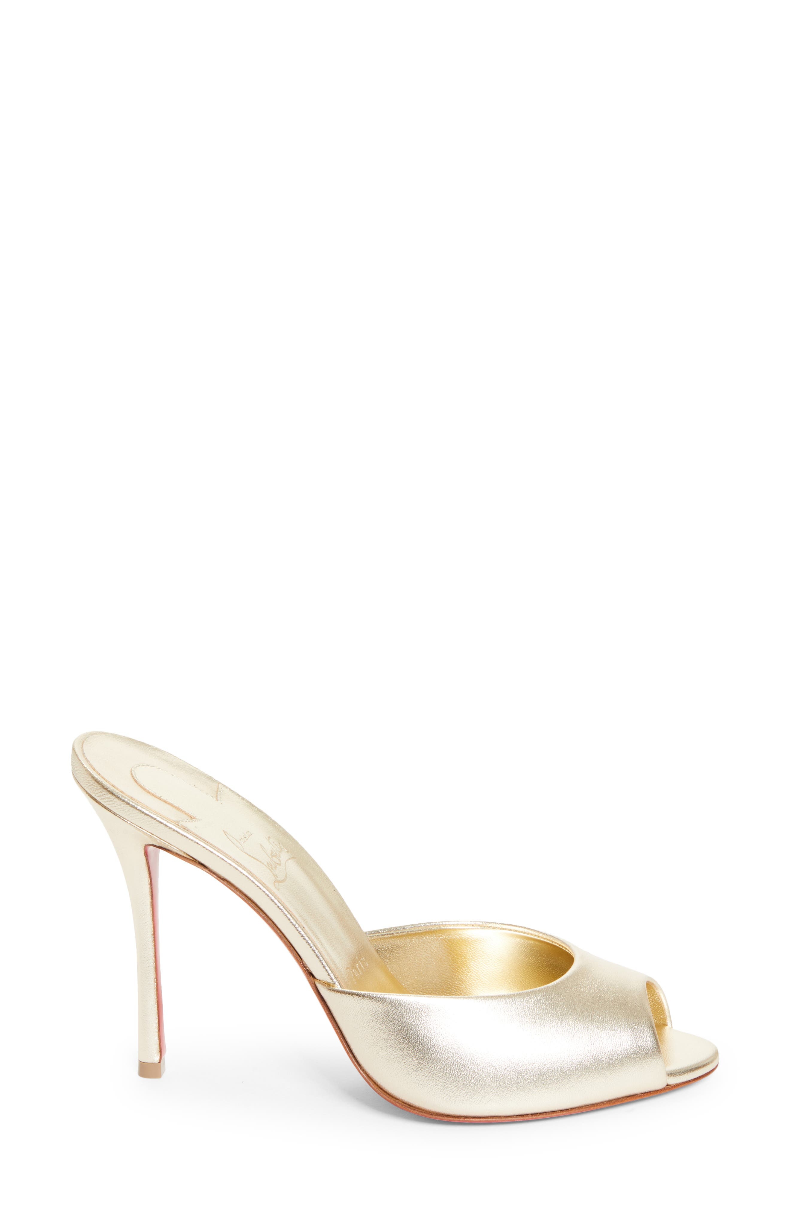 Christian Louboutin Me Dolly Peep Toe Slide Sandal in Sahara/Gold at Nordstrom - 3