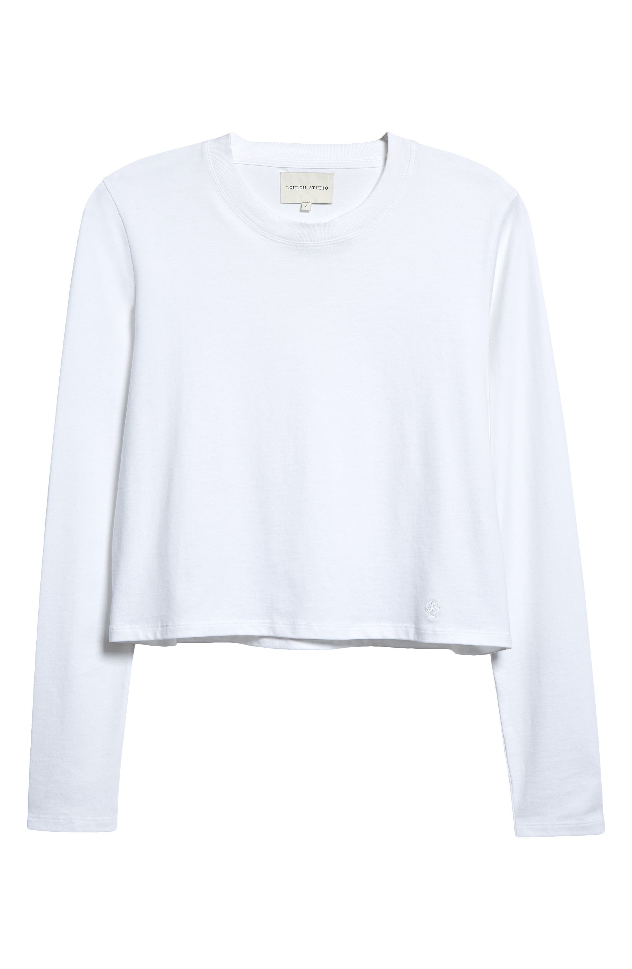 LOULOU DE SAISON Masal Long Sleeve Cotton T-Shirt in White at Nordstrom - 5