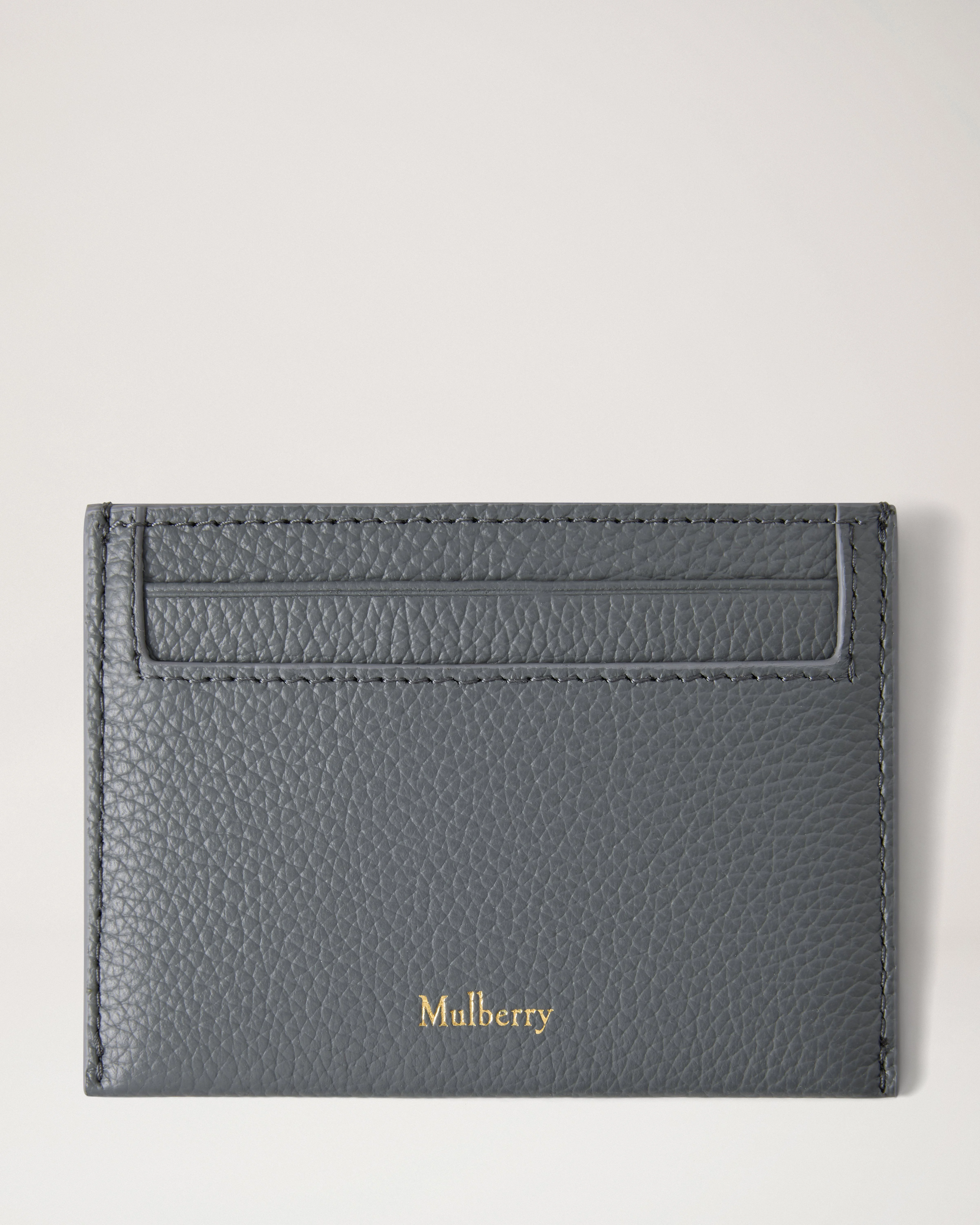 Credit Card Slip Foggy Grey Small Classic Grain - 1