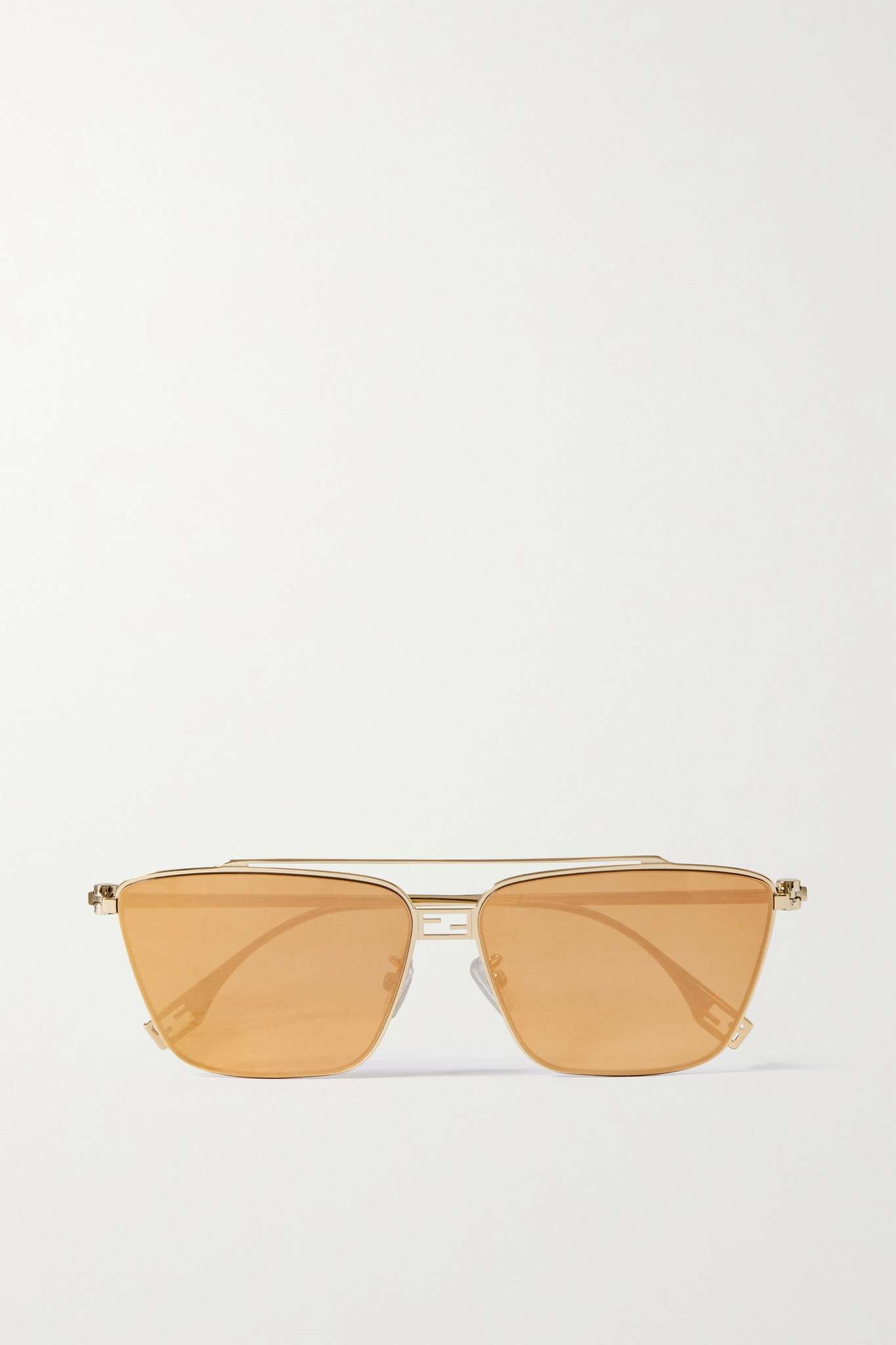 FENDI Baguette square-frame gold-tone sunglasses | REVERSIBLE